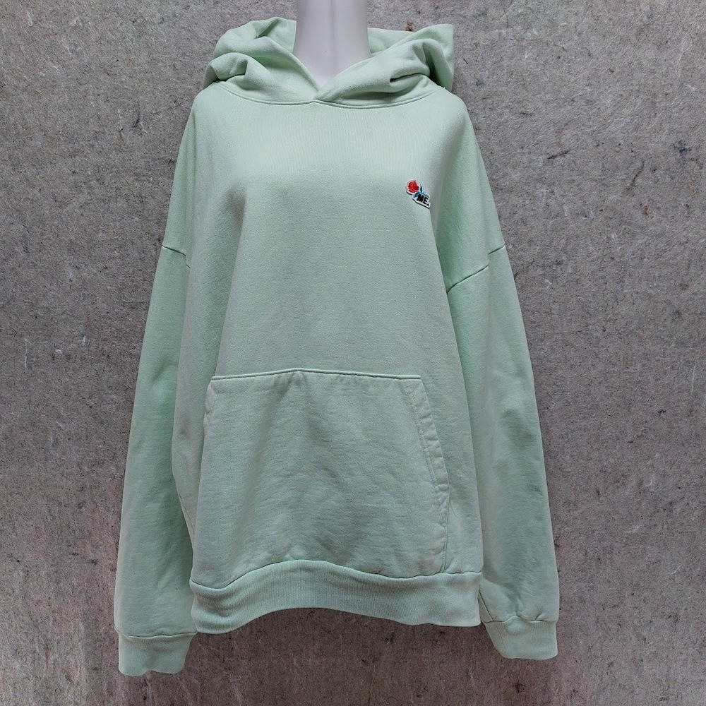 Melody Ehsani Rose Hoodie Women's 2XL Mint Green Oversized Cotton Blend Pullover